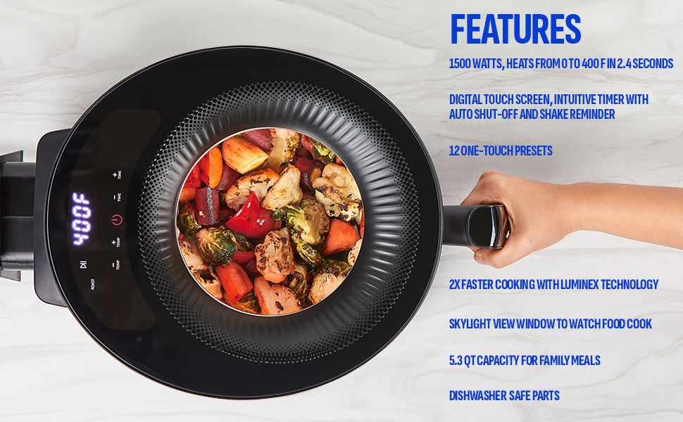 Amazon.com: PowerXL LUMINEX 5.3 QT Radiant Light Air Fryer, Heats